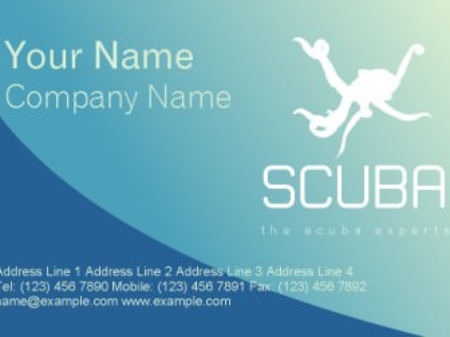Blank Blue Business Card